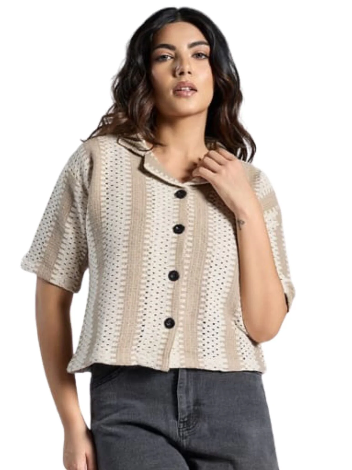 Odette Multicolor Poly Cotton Printed Shirt For Women - Image 2