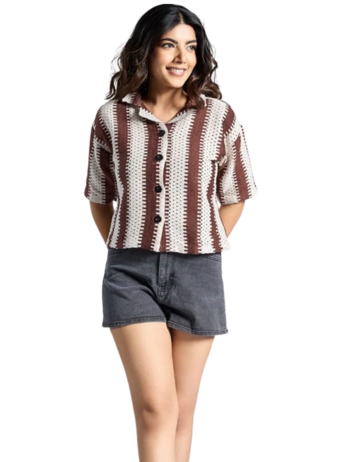 Odette Multicolor Poly Cotton Printed Shirt For Women - Image 2