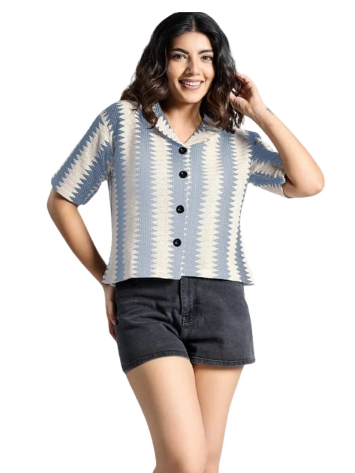 Odette Multicolor Poly Cotton Printed Shirt For Women - Image 2