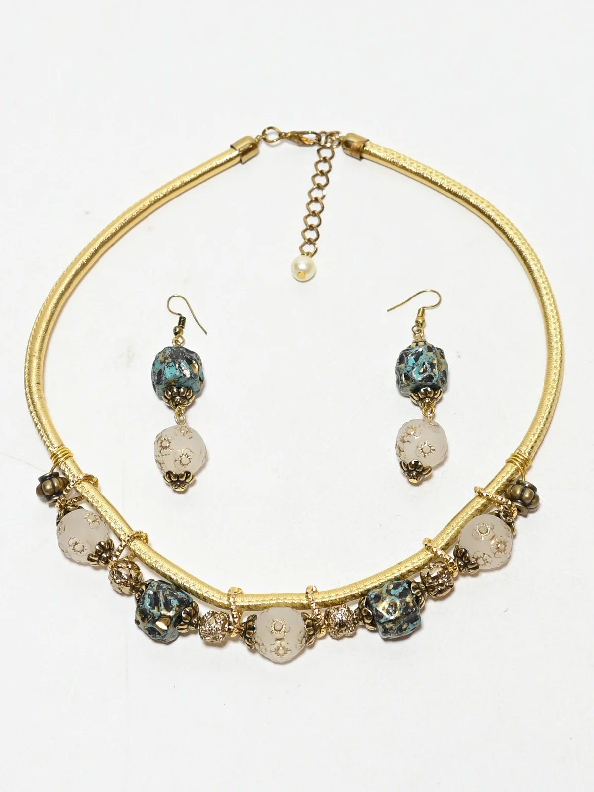 Odette Multicolor PU Embellished Jewellery Set For Women - Image 3
