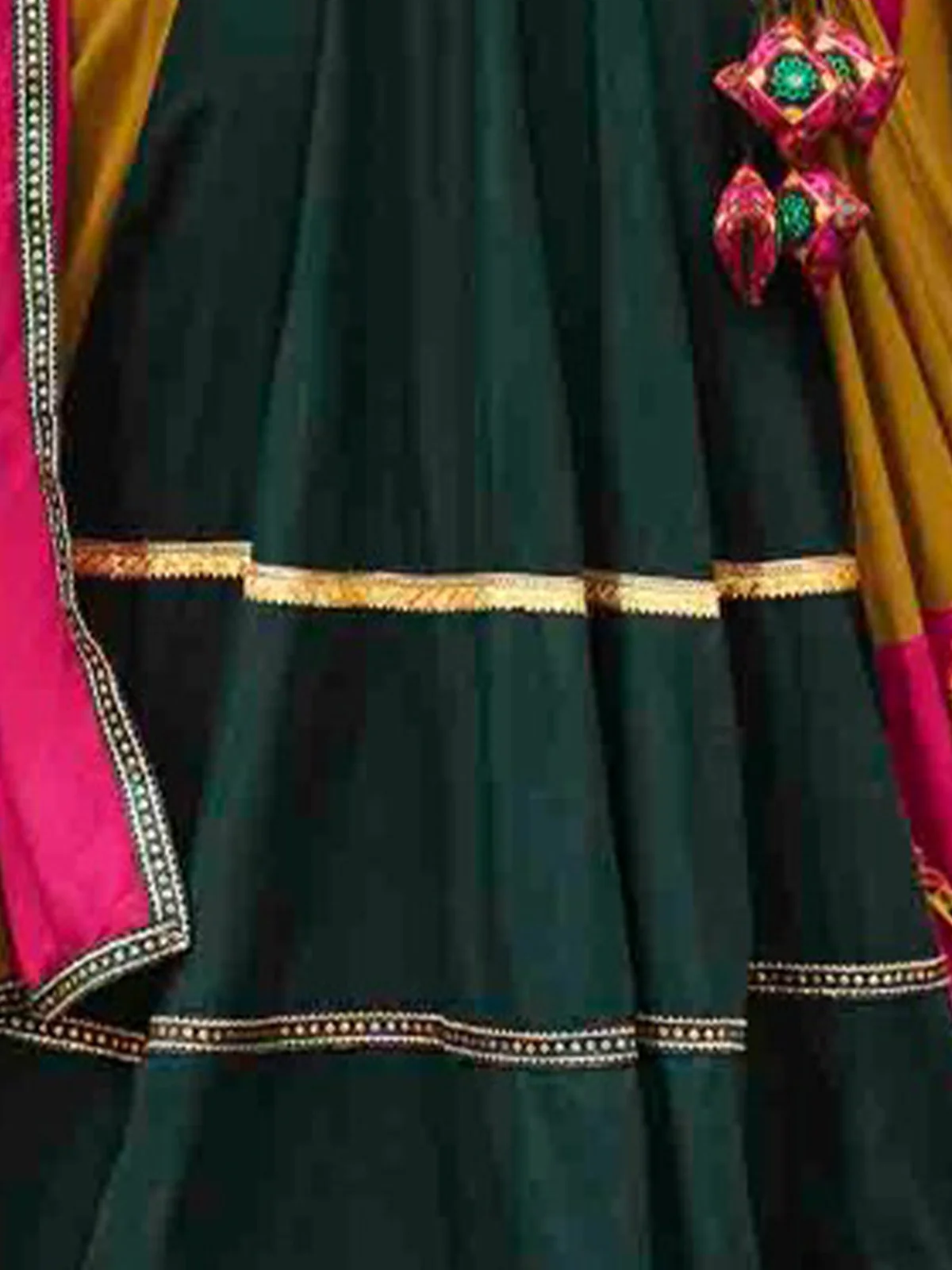 Odette Multicolor Rayon Embroidered Stitched Lehenga With Blouse For Women - Image 5