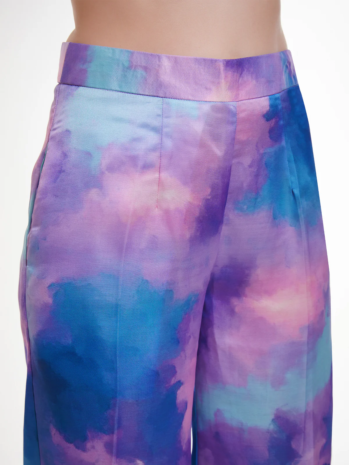 Odette Multicolor Satin Printed Co Ord Set For Women - Image 8