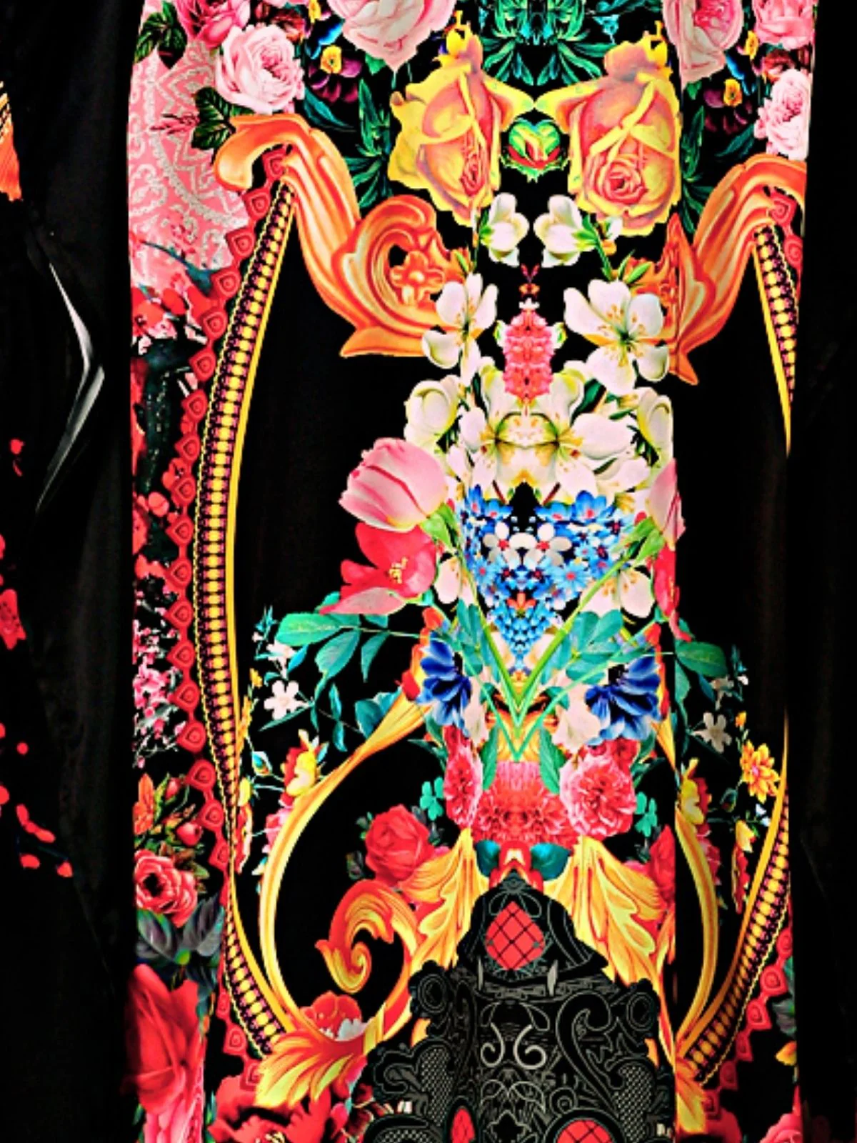Odette Multicolor Satin Printed Kaftan For Women - Image 5