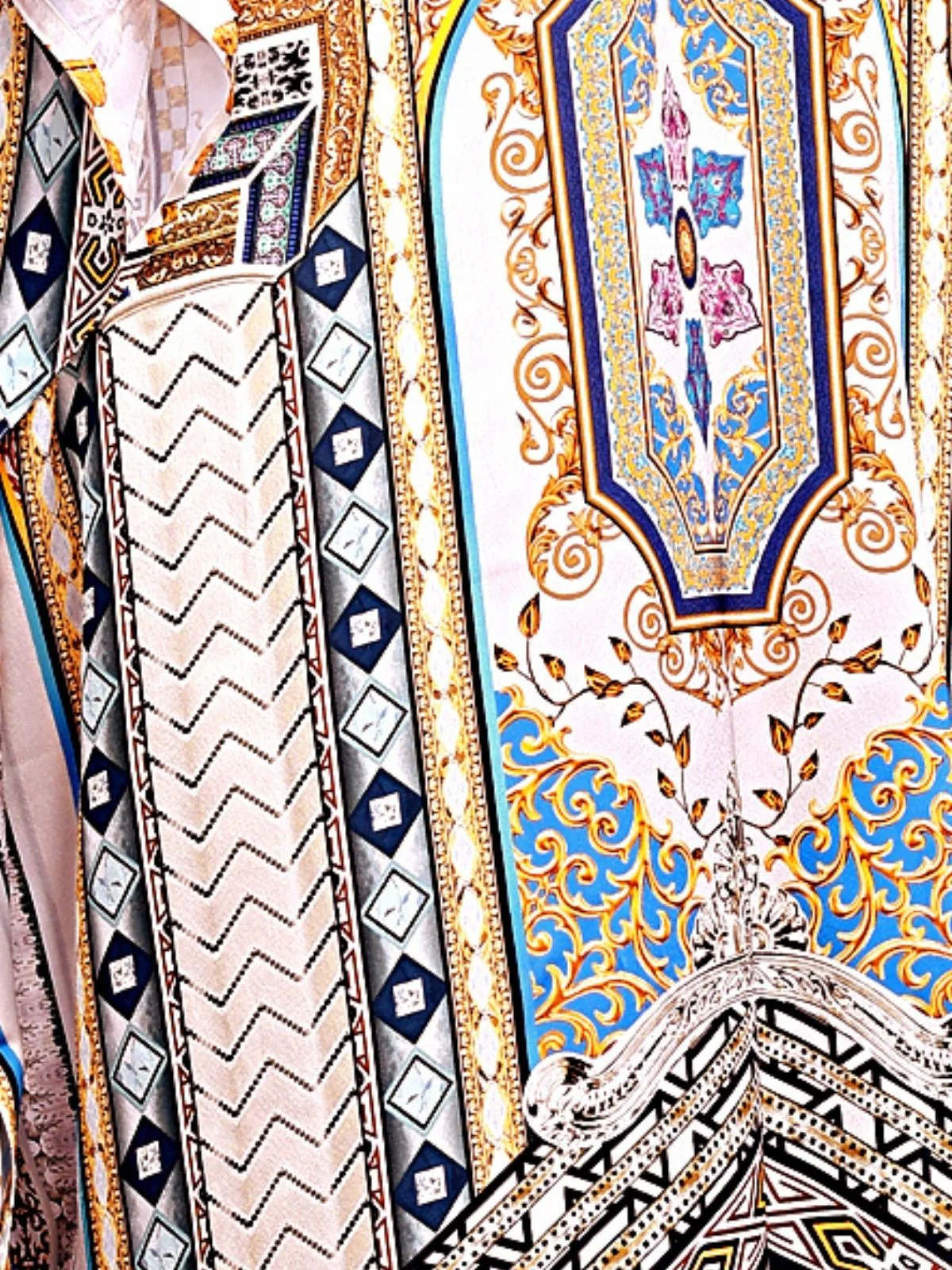 Odette Multicolor Satin Printed Kaftan For Women - Image 4