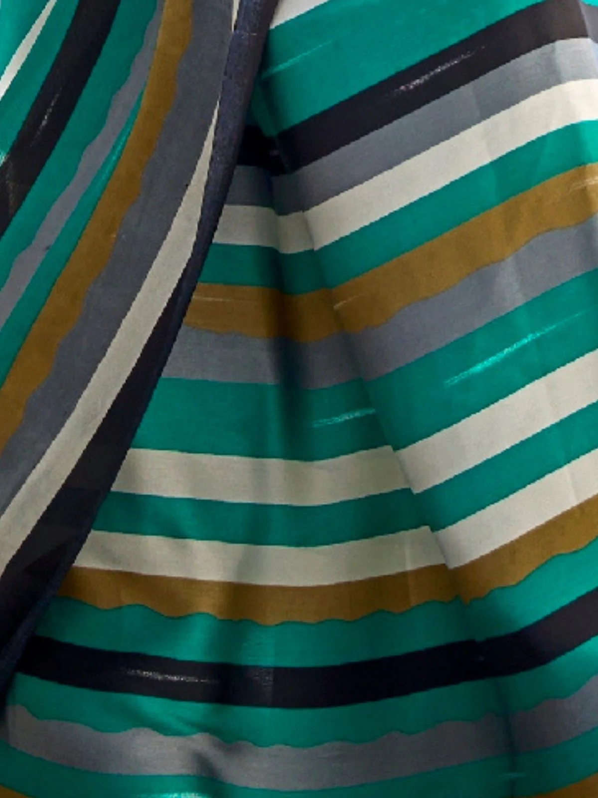Odette Multicolor Satin Printed Saree With Unstitched Blouse For Women - Image 3