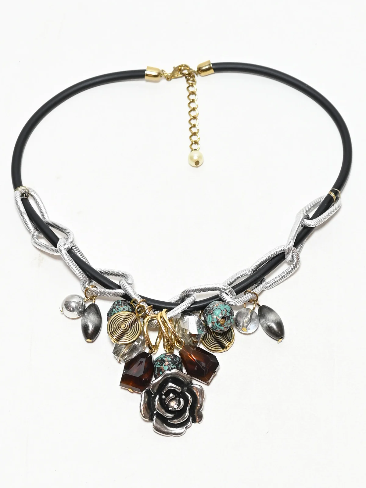 Odette Multicolor Silicon Embellished Jewellery Set For Women - Image 2