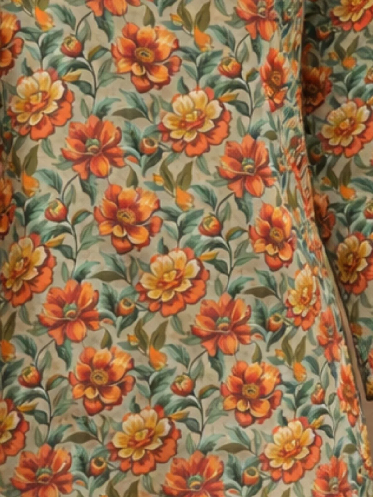 Odette Multicolor Silk Blend Floral Print Solid Kurti For Women - Image 5