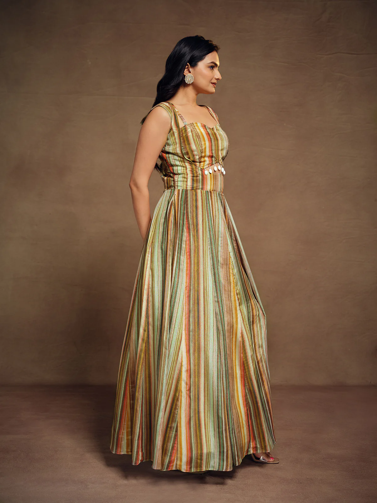 Odette Multicolor Silk Blend Printed Indo Western Co ord Set For Women - Image 3
