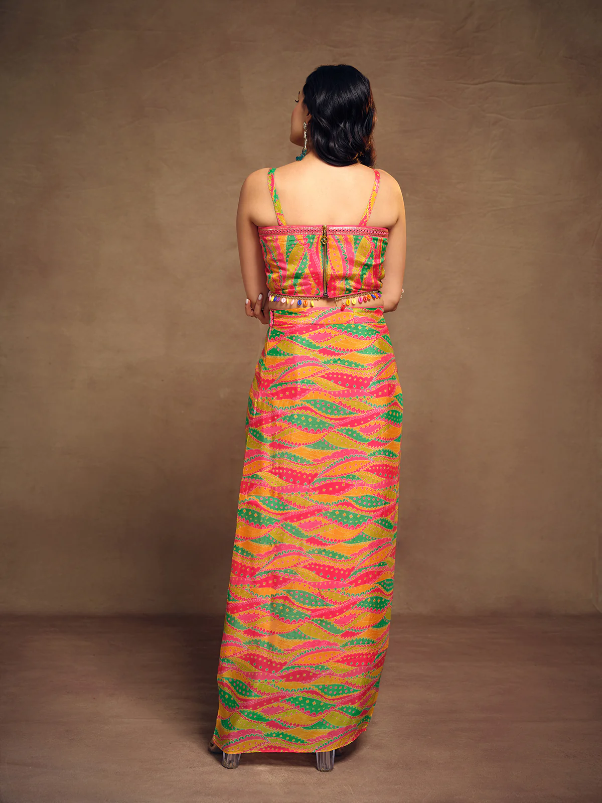 Odette Multicolor Silk Blend Printed Indo Western Co ord Set For Women - Image 4