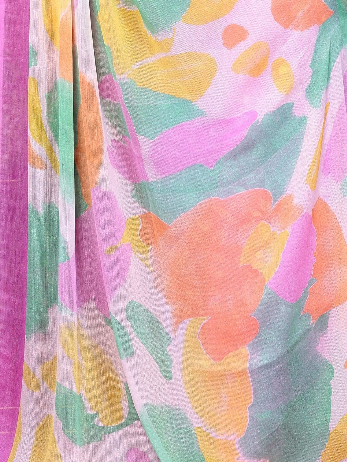 Odette Multicolor Silk Blend Printed Saree For Women - Image 5