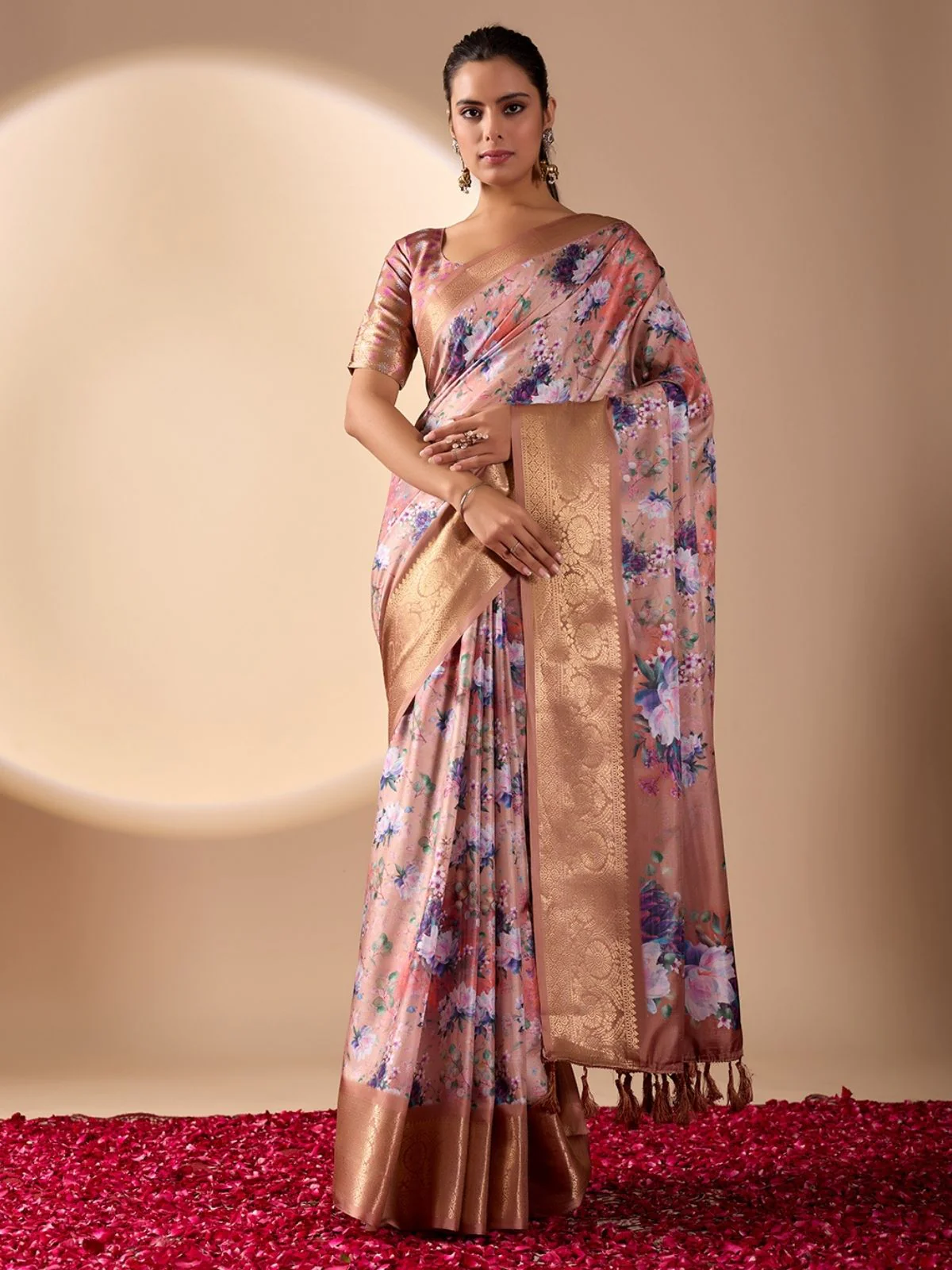 Odette Multicolor Silk Blend Printed Saree For Women