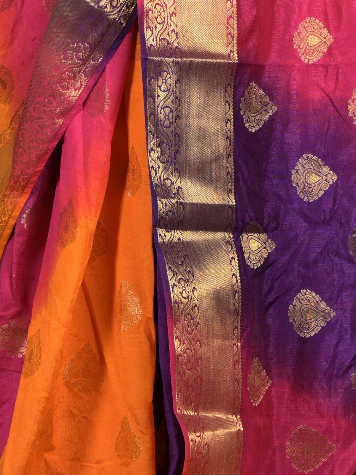 Odette Multicolor Silk Blend Woven Saree Without Blouse for Women - Image 5