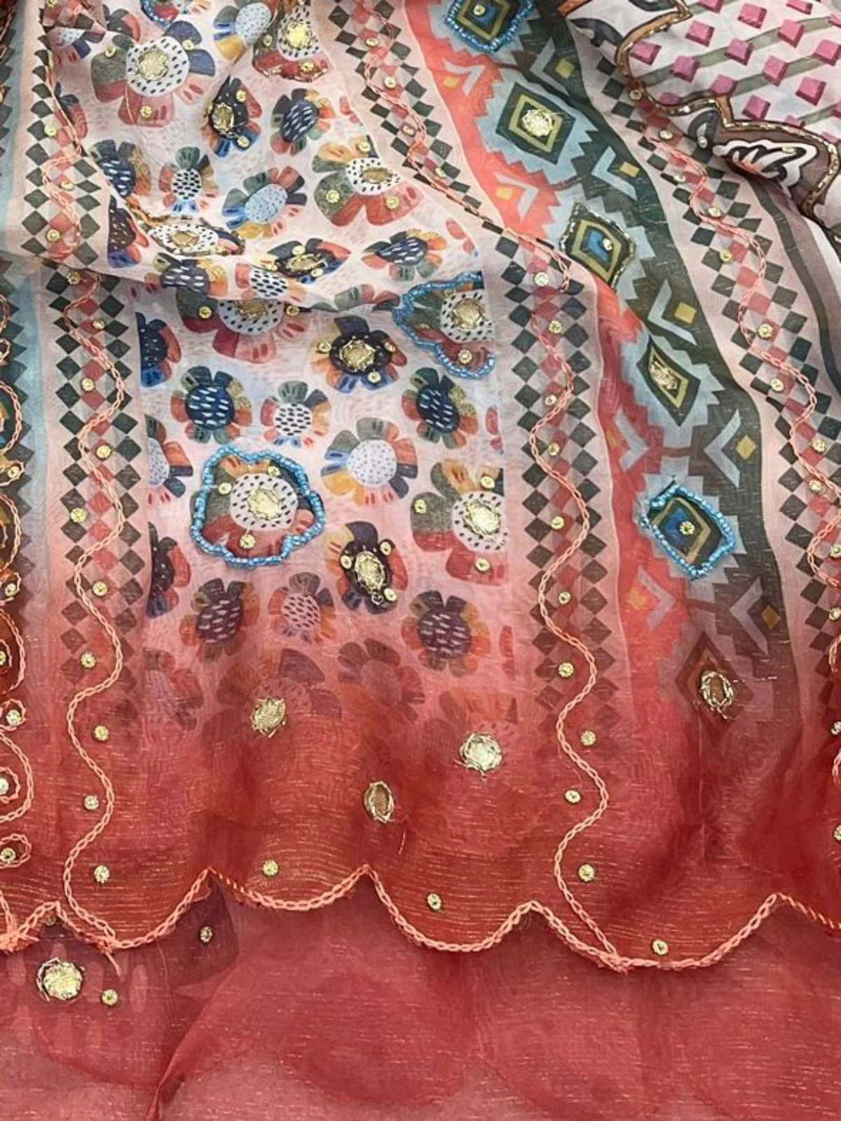 Odette Multicolor Silk Printed Saree For Women - Image 5
