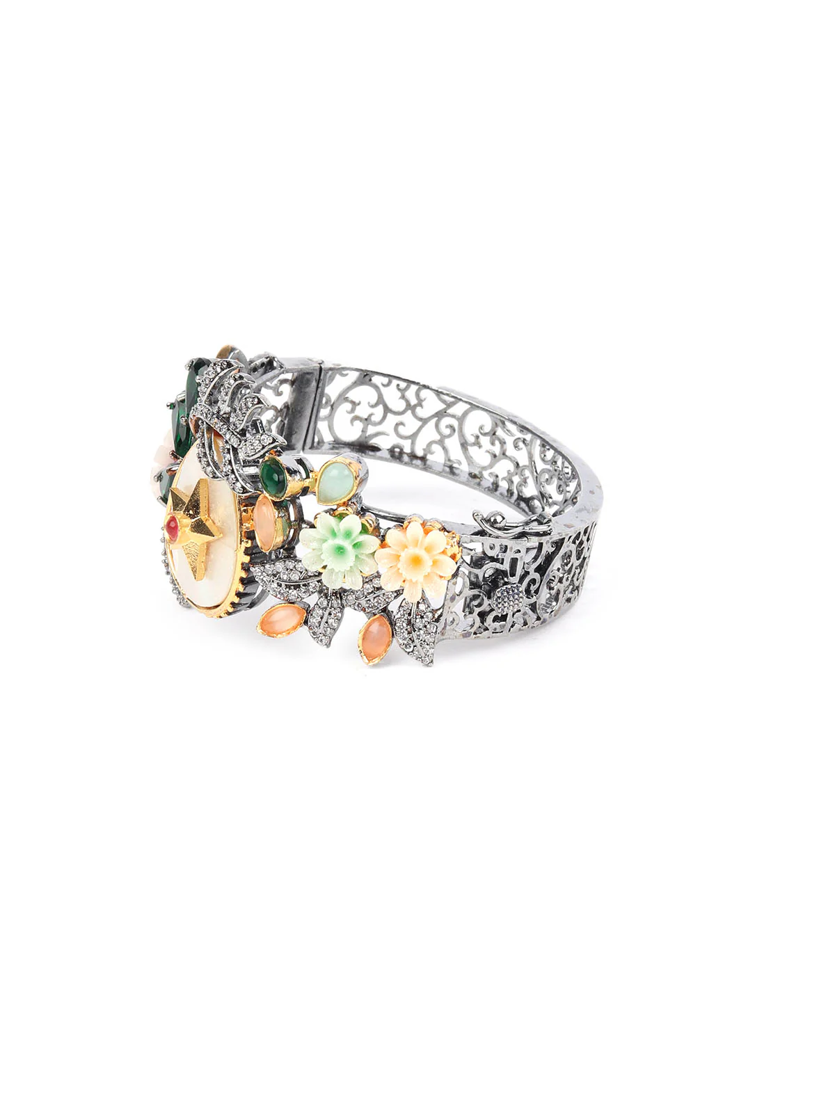 Odette Multicolor Silver Plated Artificial stone Bracelets For Women - Image 4