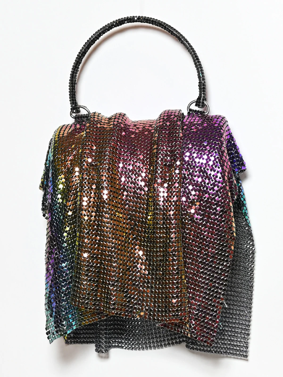 Odette Multicolor Suede Sequence Embellished Clutch For Women - Image 2