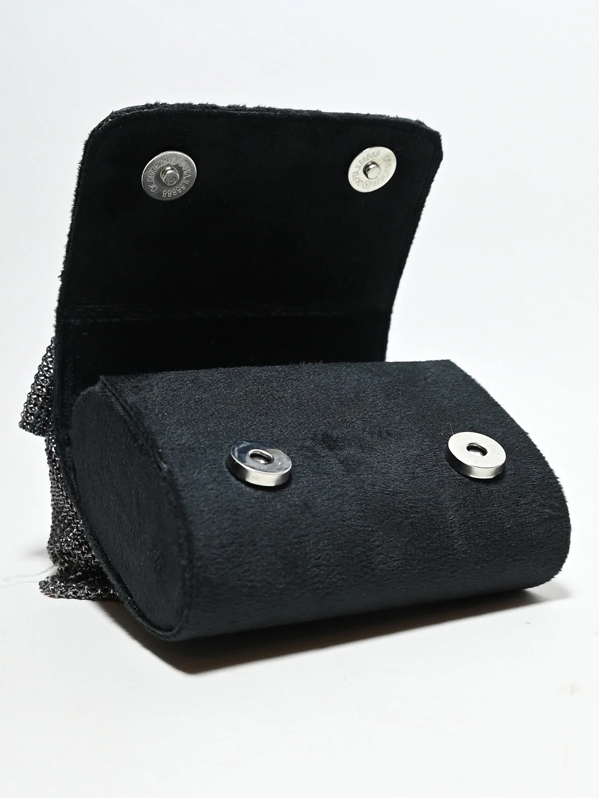 Odette Multicolor Suede Sequence Embellished Clutch For Women - Image 5