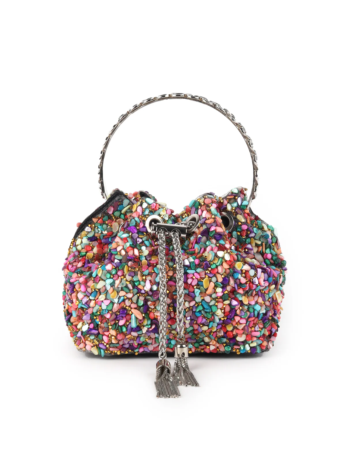 Odette Multicolor Embellished Batuwa Bag For Women - Image 3