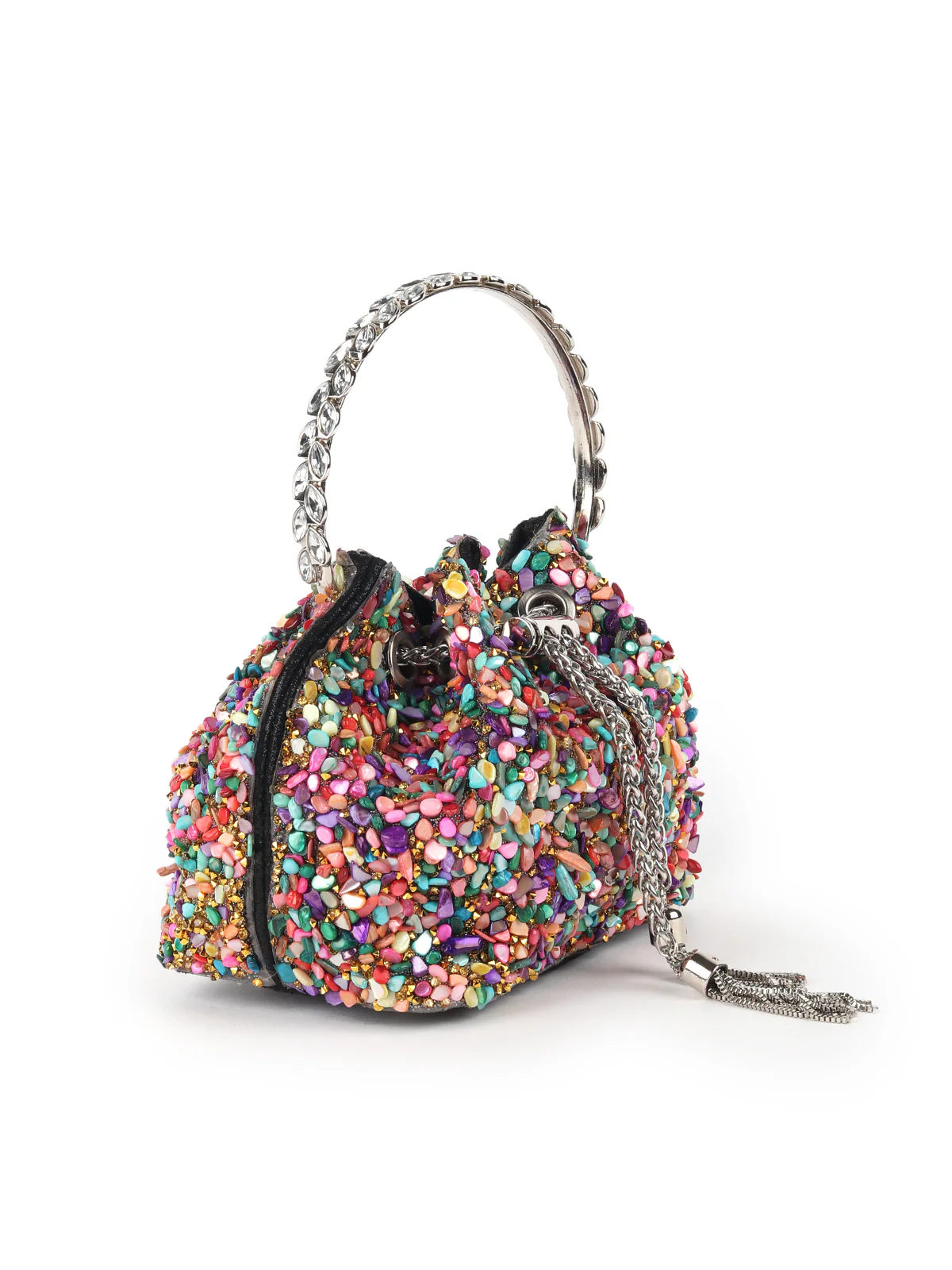 Odette Multicolor Embellished Batuwa Bag For Women - Image 4