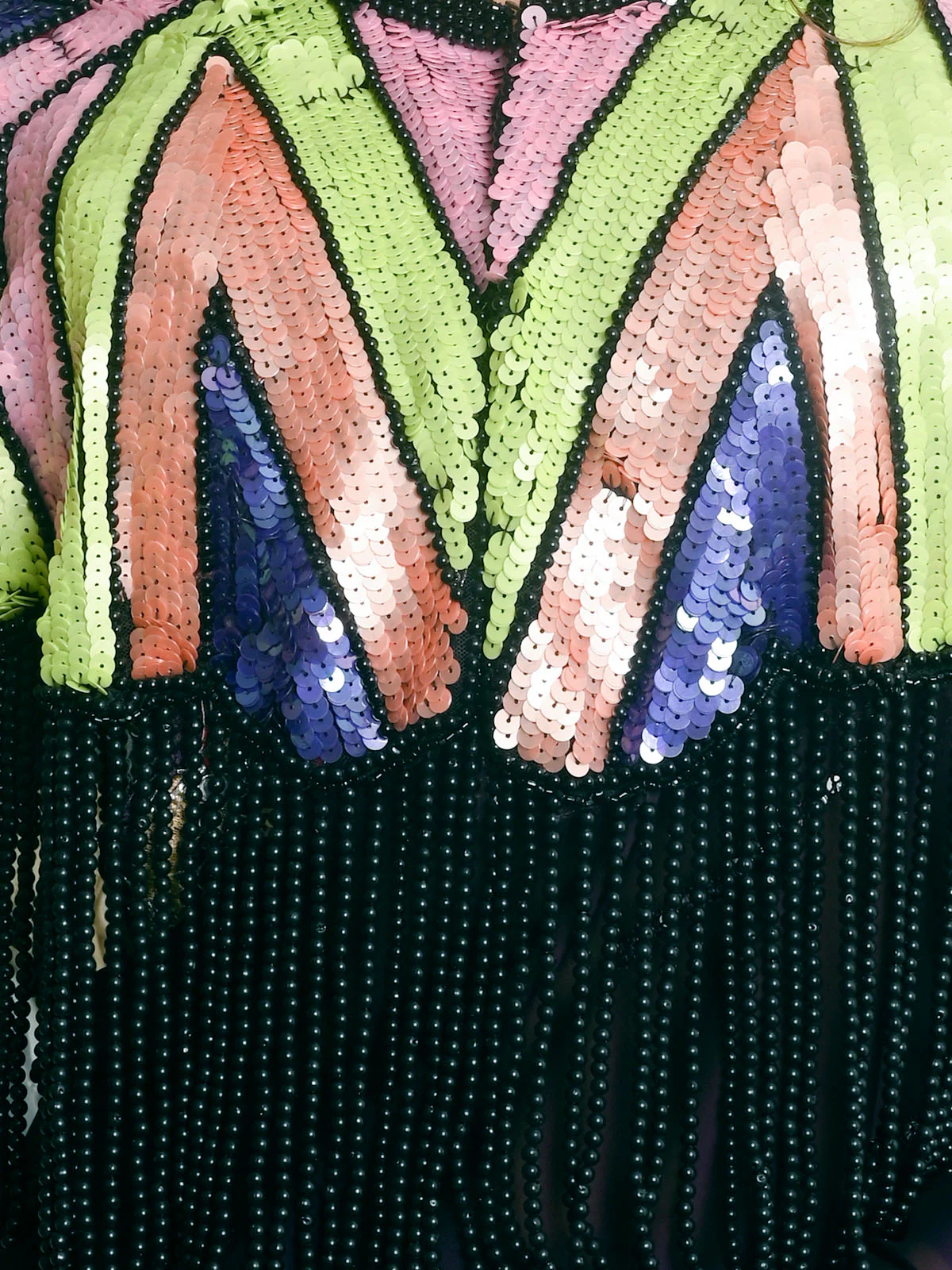 Odette Multicolored Sequins Embroidered Net Cape For Women - Image 5