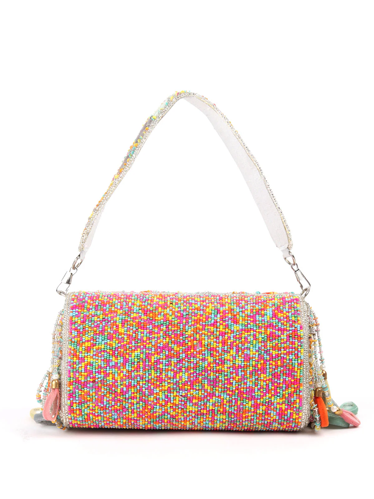Odette Multicolor Tassels Embellished Clutch For Women - Image 5