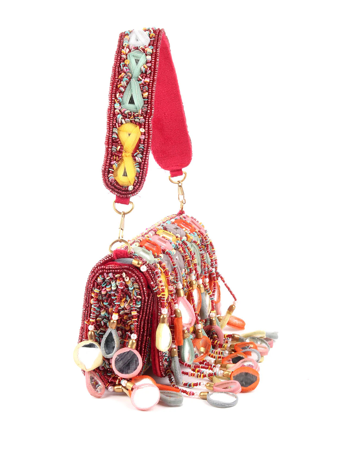 Odette Multicolor Tassels Embellished Clutch For Women - Image 2