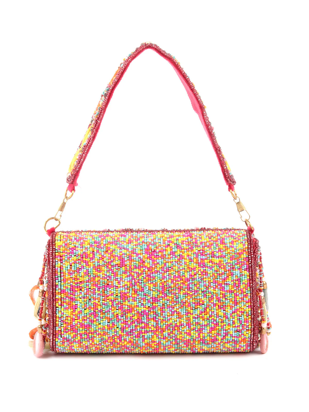 Odette Multicolor Tassels Embellished Clutch For Women - Image 3