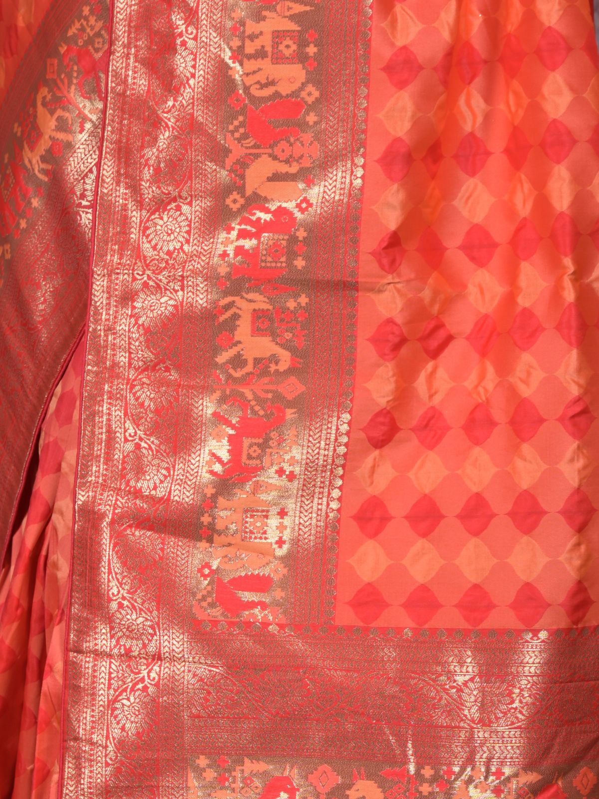 Odette Multicolored Woven Silk Blend Saree With Unstitched Blouse For Women - Image 5