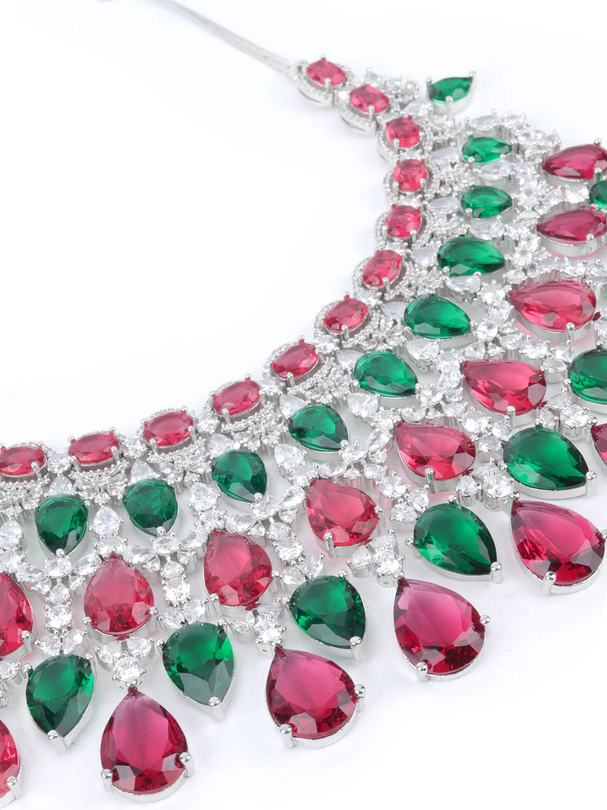 Odette Multicolour Alloy Embellished Jewellery Set For Women - Image 4