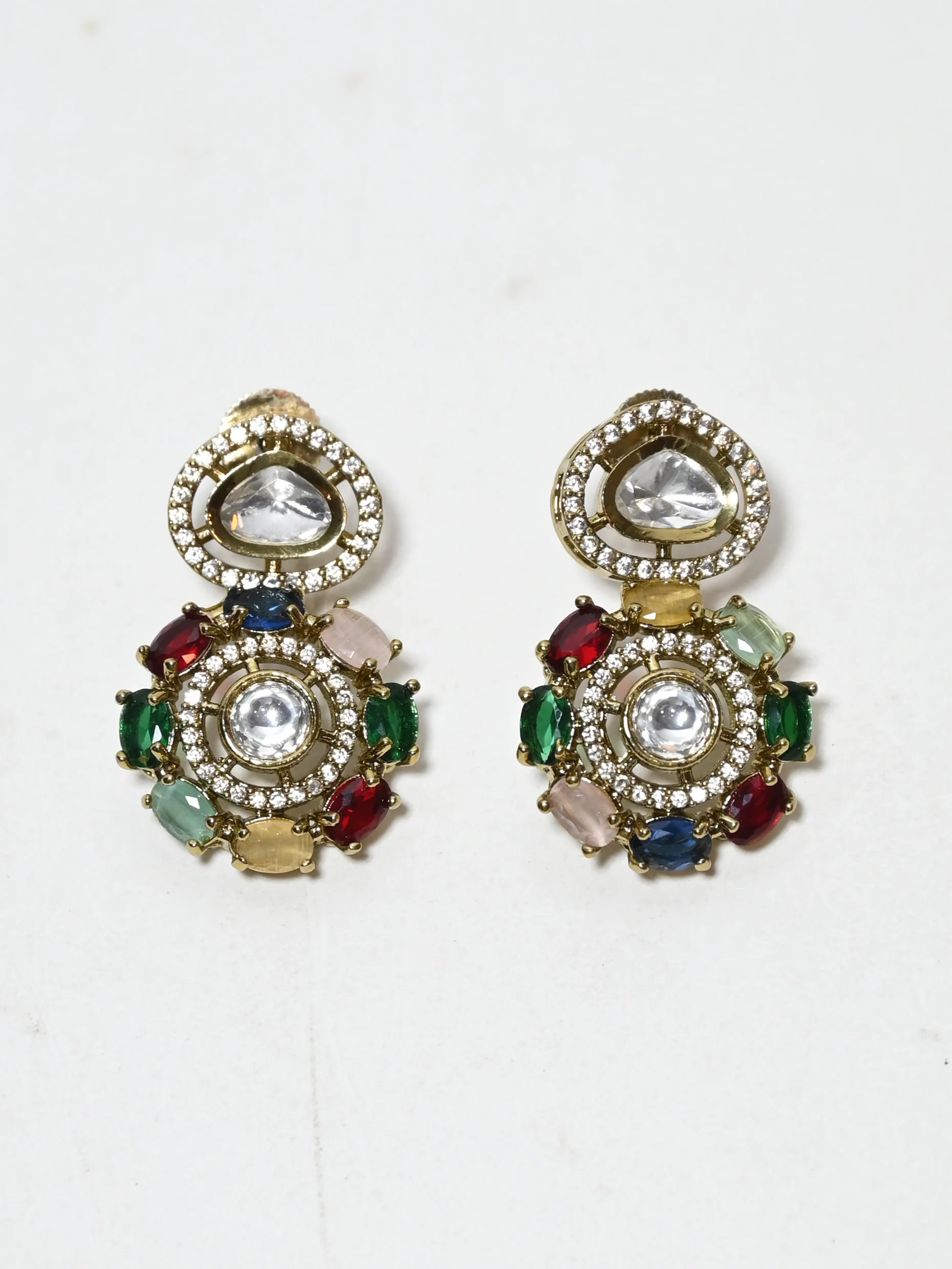 Odette Multicolour Alloy Stone Jewellery Set For Women - Image 6
