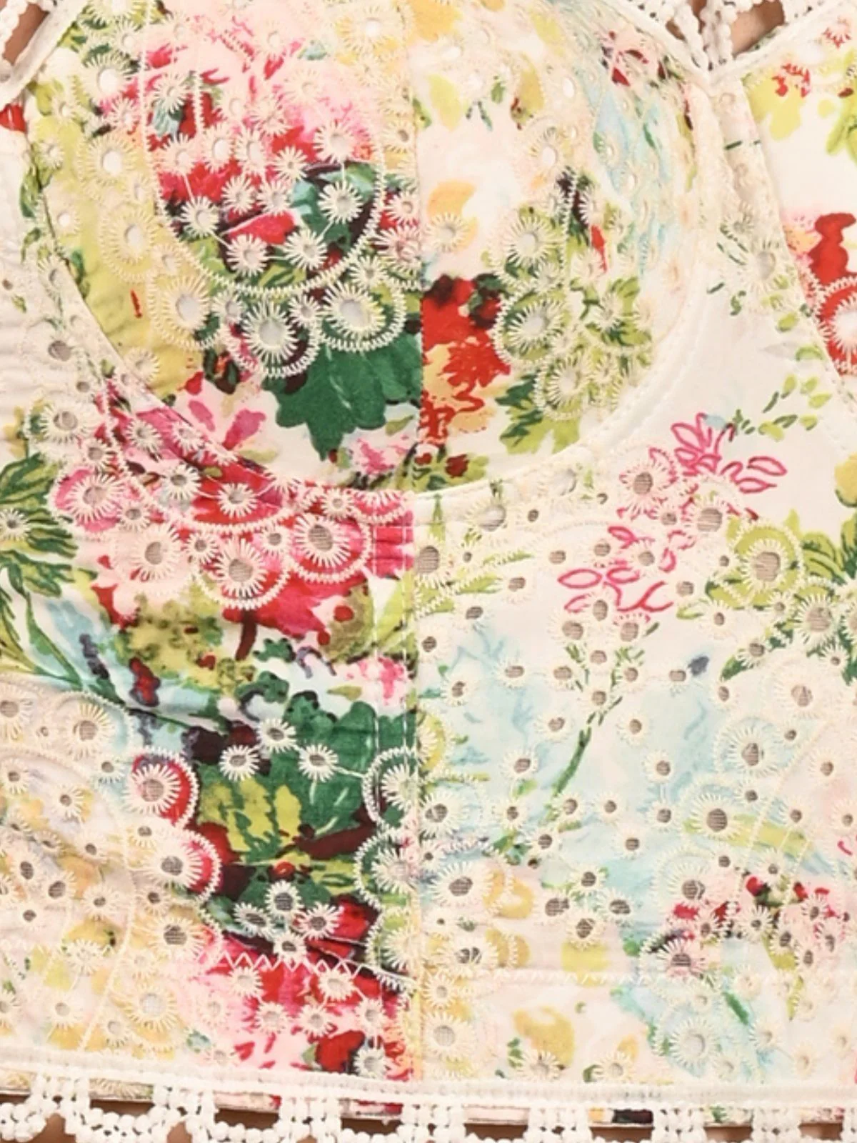 Odette Multicolour Cotton Blend Printed Corset Top For Women - Image 5