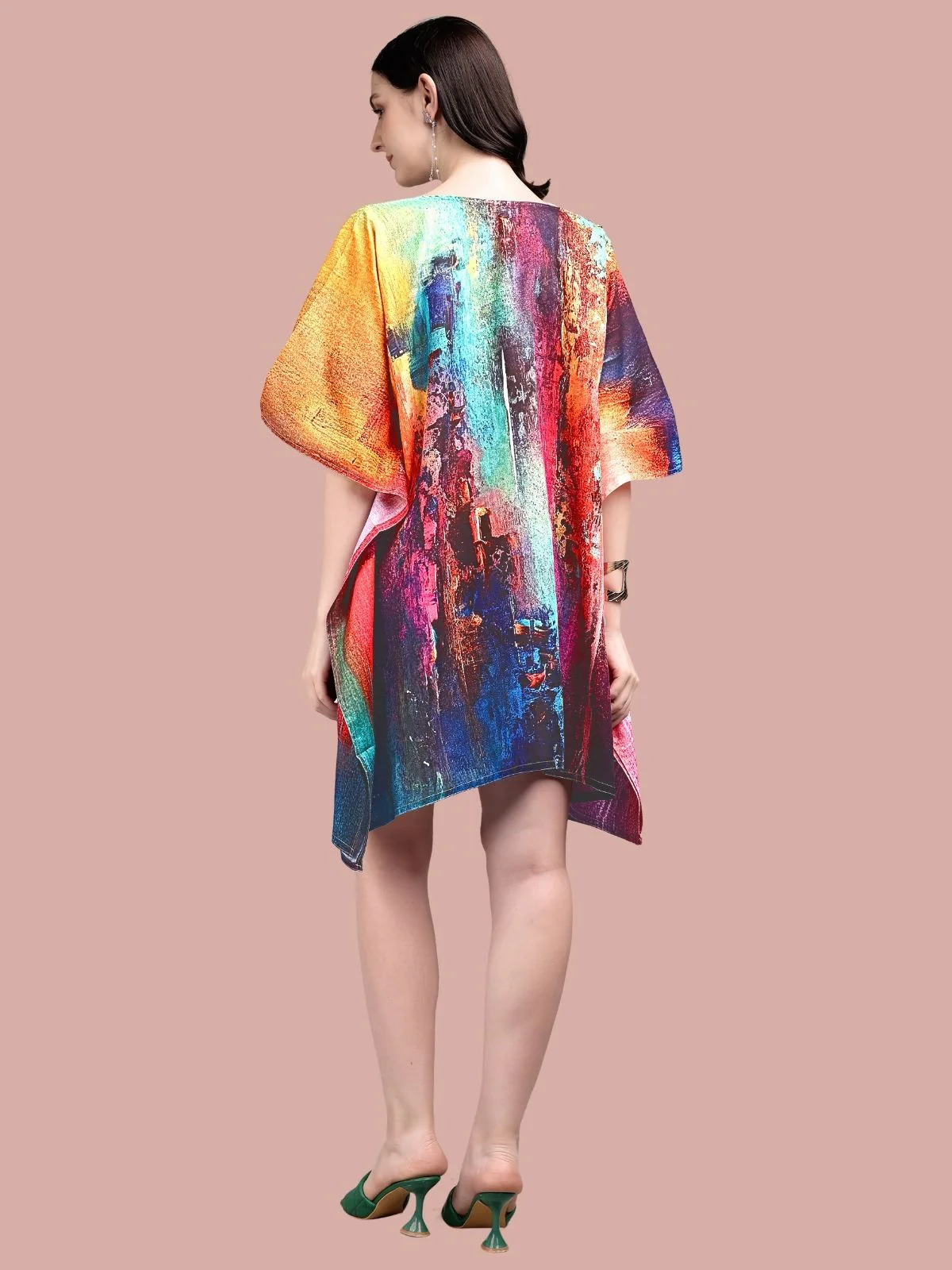 Odette Multicolour Cotton Blend Printed Kaftan For Women - Image 3