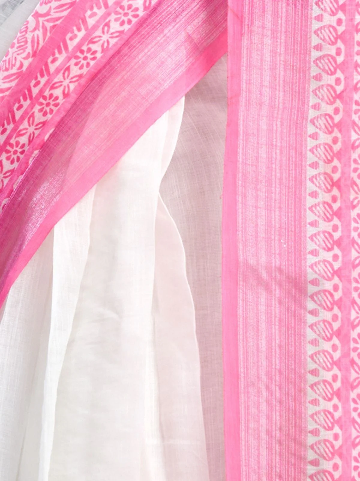 Odette Multicolour Cotton Linen Zari Work Saree For Women - Image 6