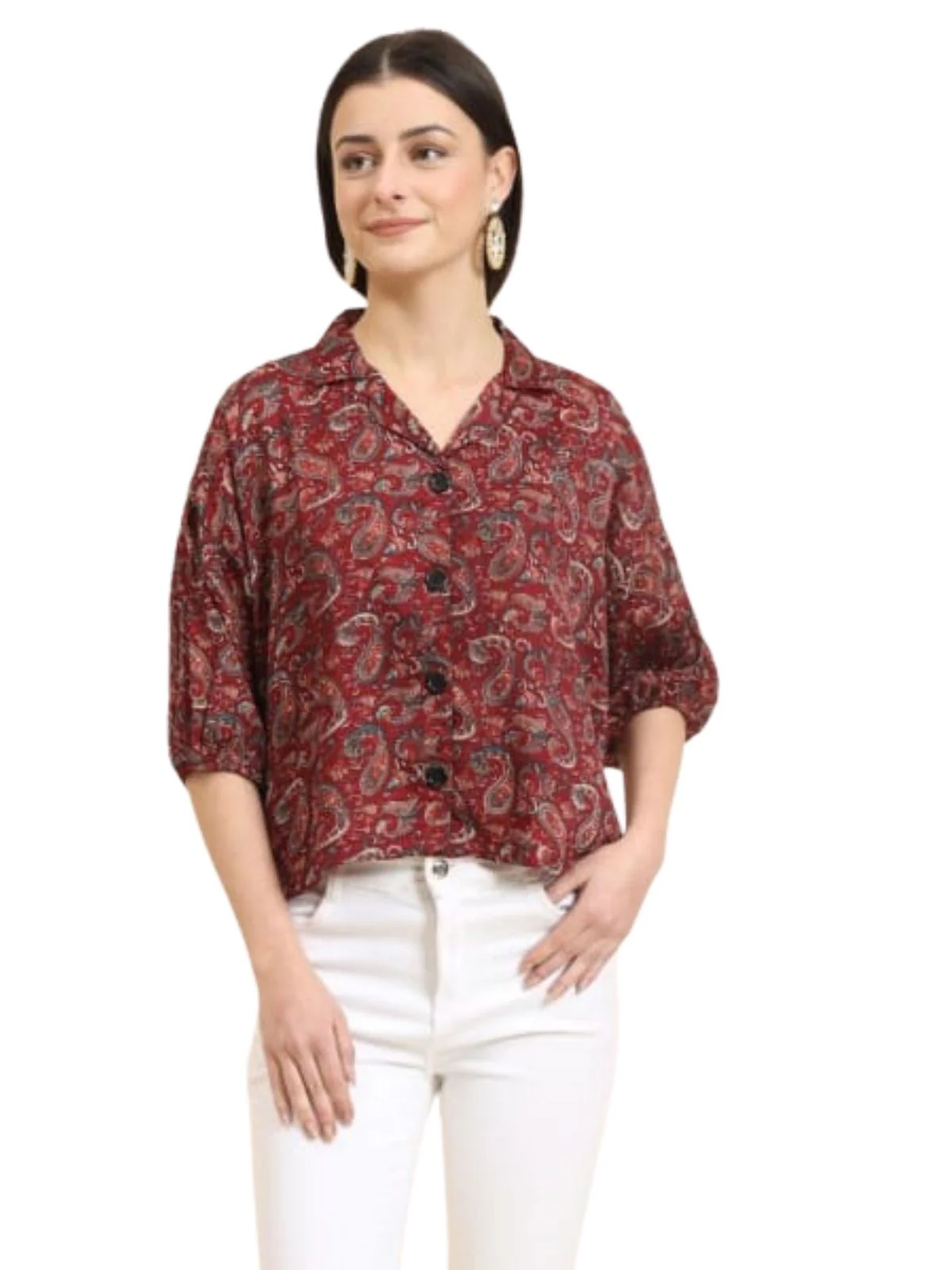 Odette Multicolour Delta Printed Shirt For Women - Image 2