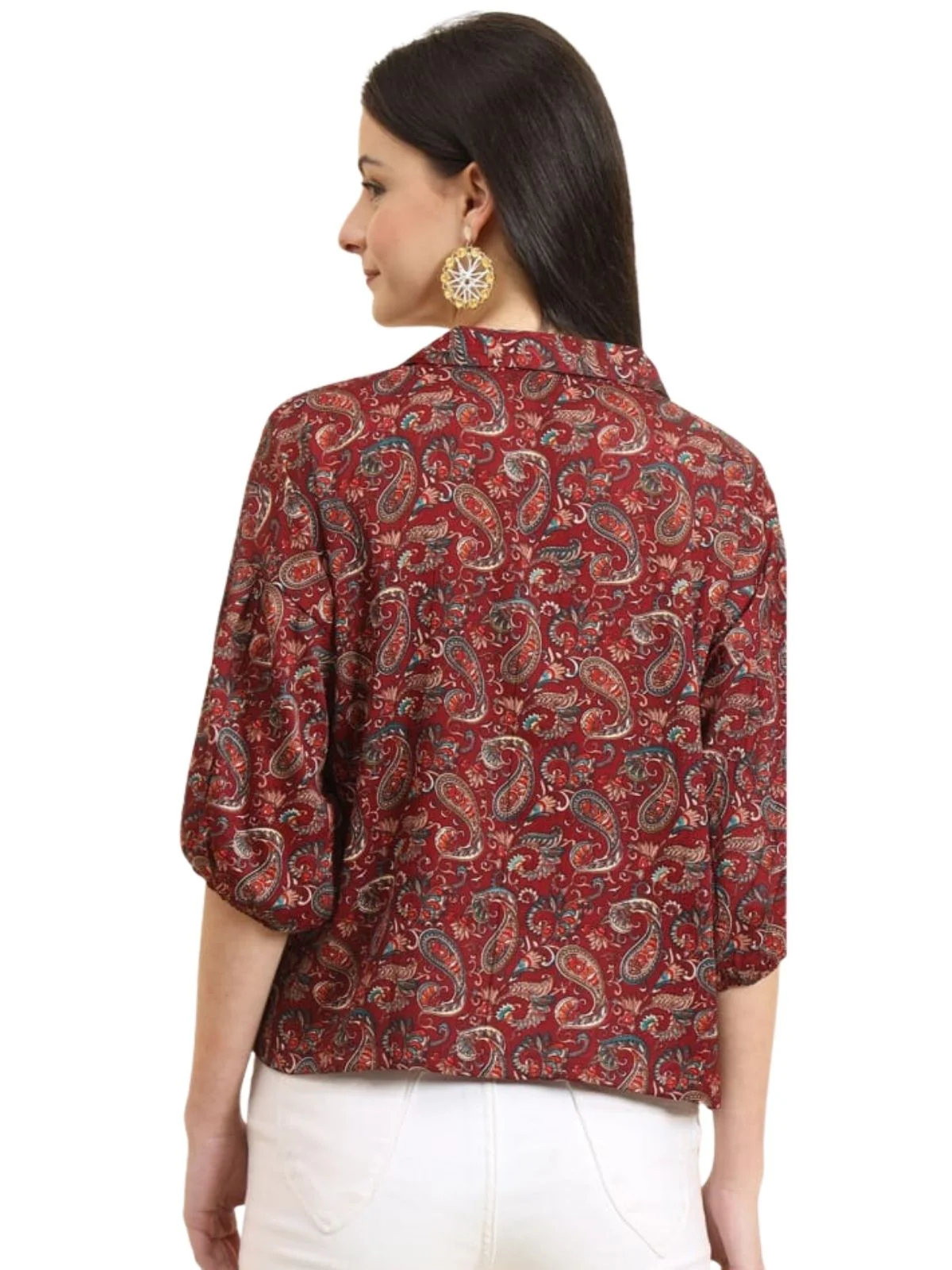 Odette Multicolour Delta Printed Shirt For Women - Image 3