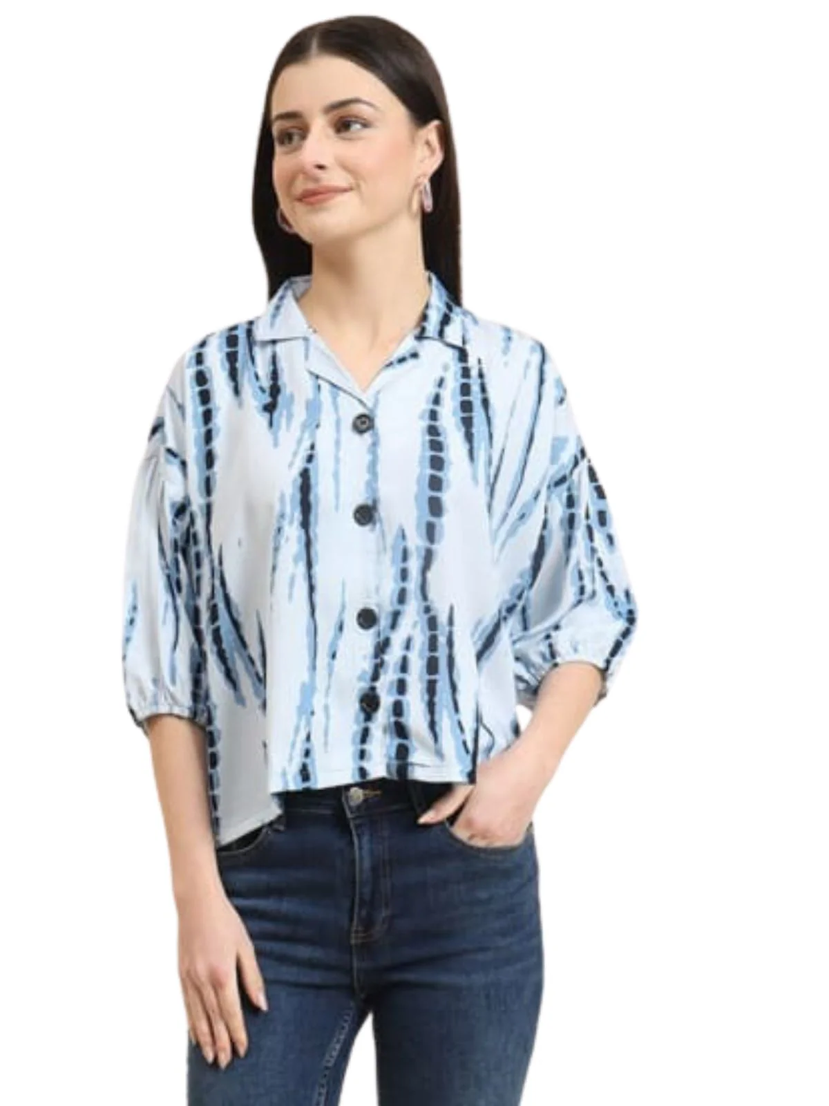 Odette Multicolour Delta Printed Shirt For Women - Image 2