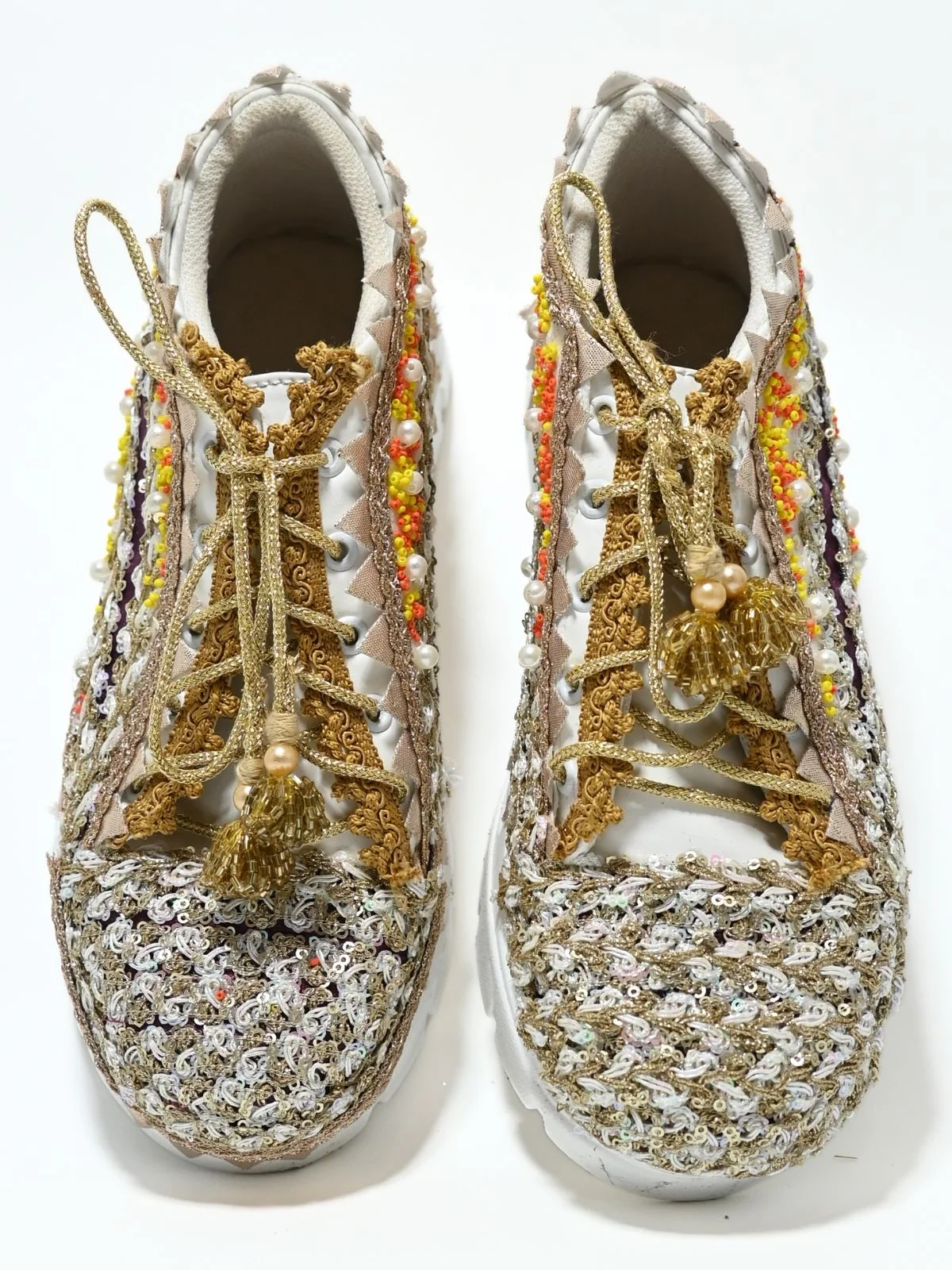 Odette Multicolour PU Embellished Shoes For Women - Image 5