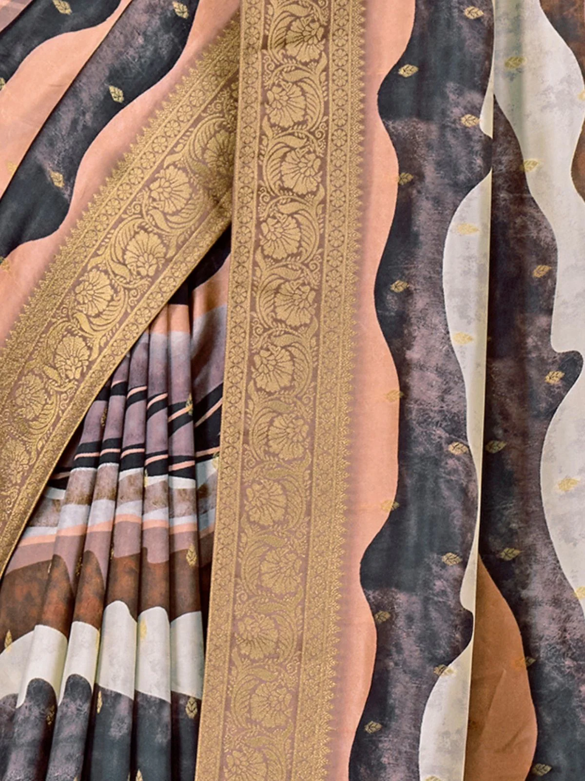 Odette Multicolour Silk Blend Woven Printed Saree For Women - Image 5