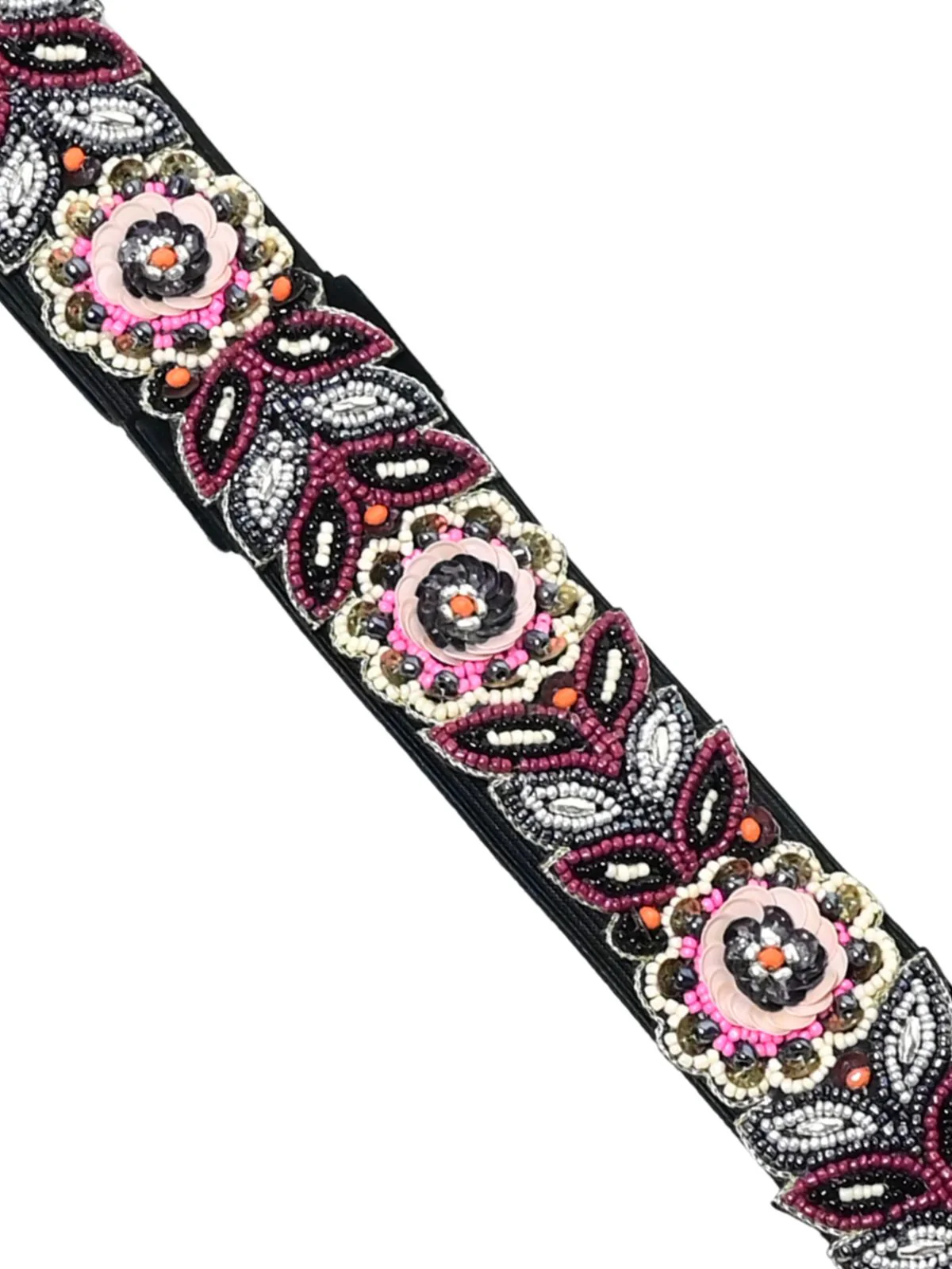 Odette Multicolour Suede Embellished Belt For Women - Image 3