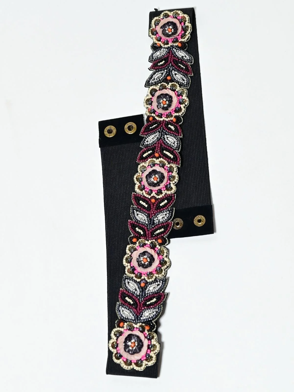 Odette Multicolour Suede Embellished Belt For Women - Image 4