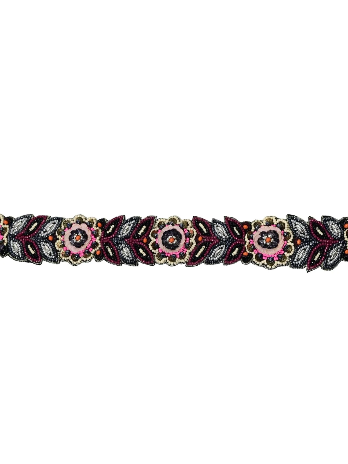 Odette Multicolour Suede Embellished Belt For Women - Image 5