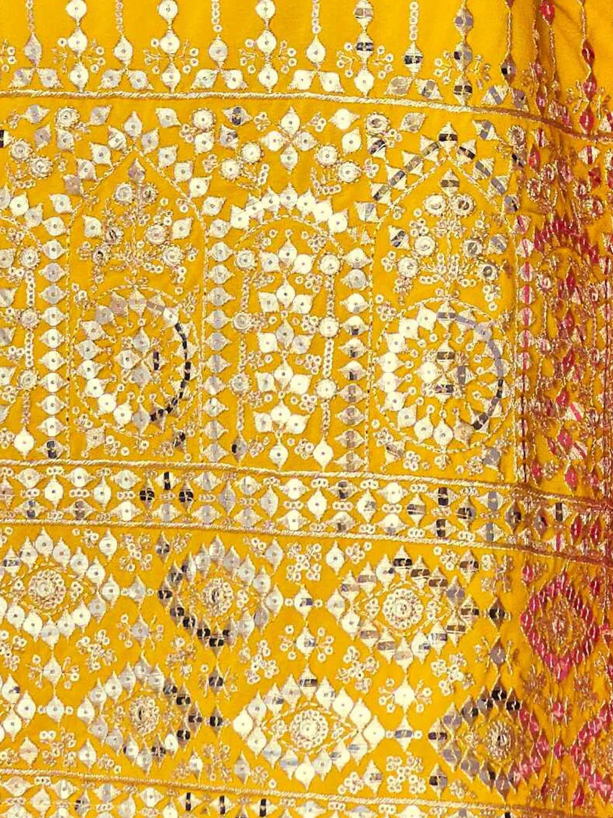Odette Yellow Georgette Embroidered Stitched Kurta Set For Women - Image 6