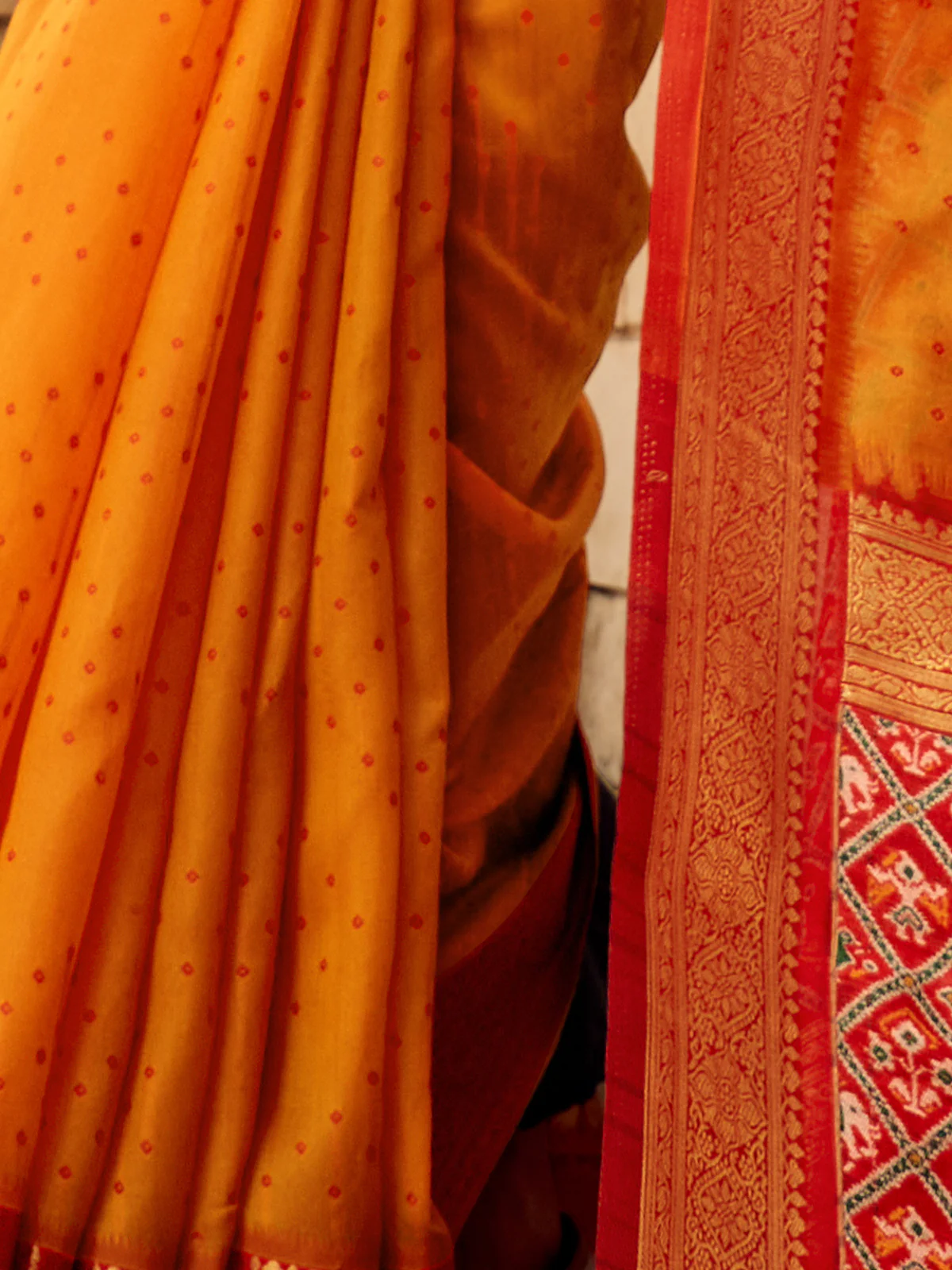 Odette Mustard Handloom Woven Saree For Women - Image 5