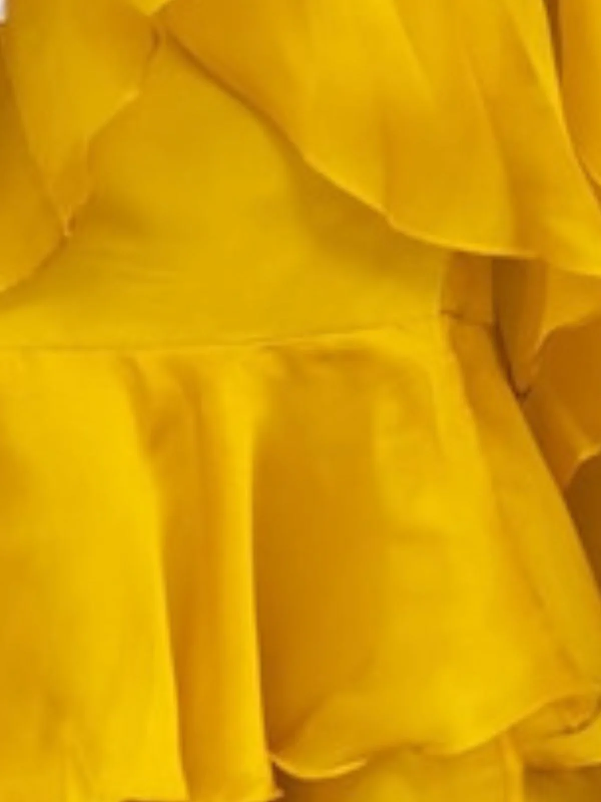 Odette Mustard Organza Solid Saree with Stitched Blouse for Women - Image 8