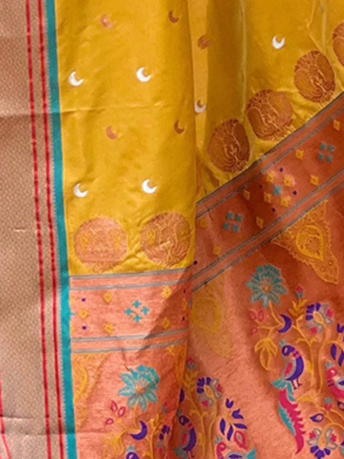 Odette Mustard Woven Design Silk Blend Saree With Unstitched Blouse For Women - Image 4