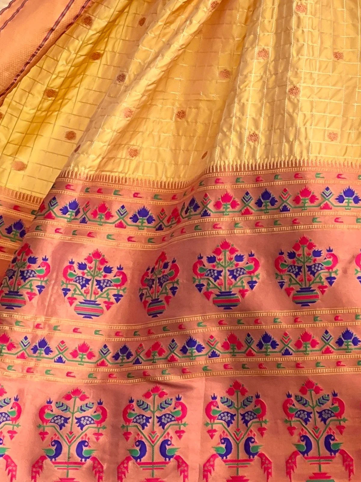 Odette Mustard Woven Design Silk Blend Saree With Unstitched Blouse For Women - Image 5