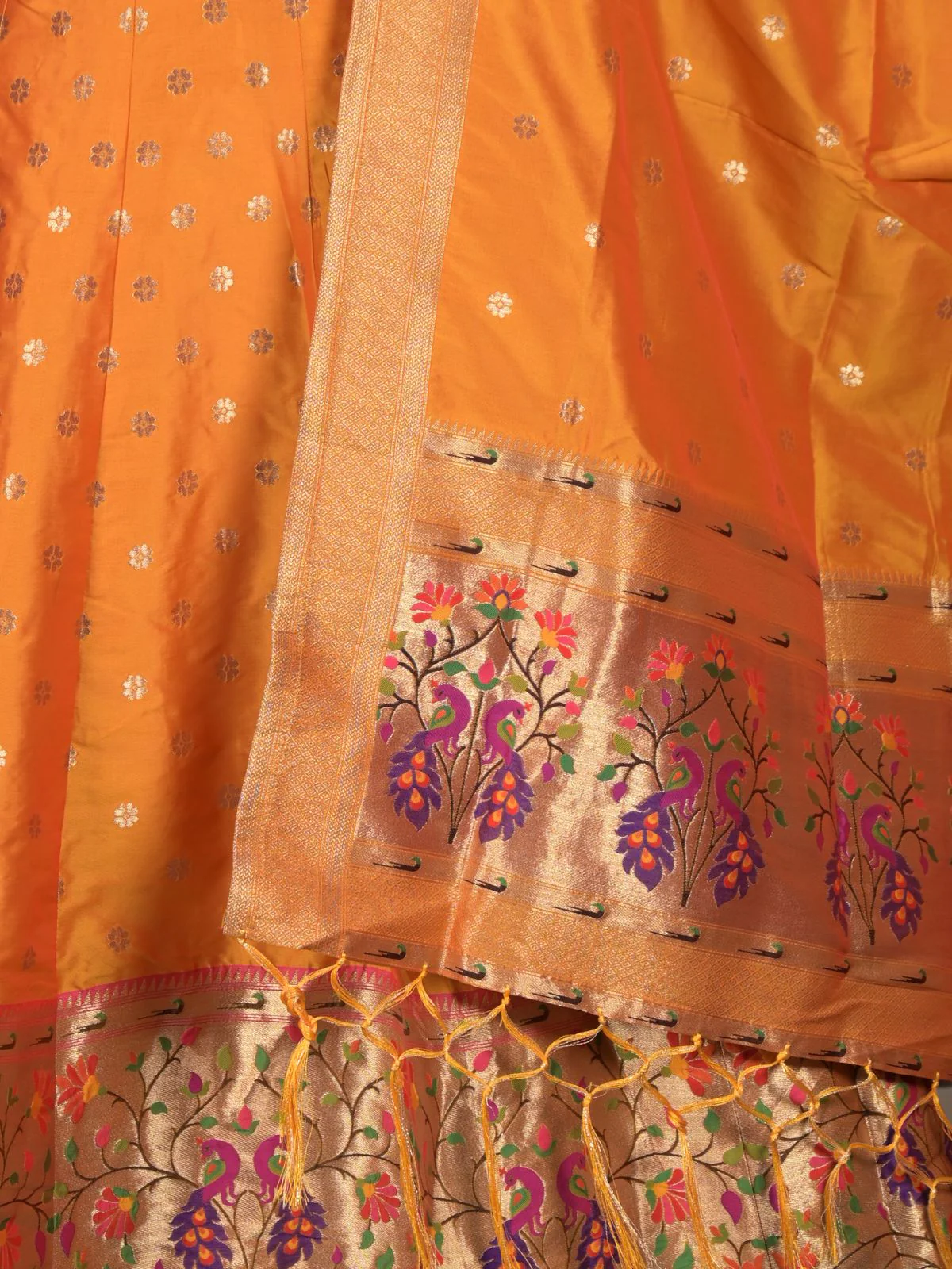 Odette Mustard Woven Long Stitched Kurta Set With Dupatta For Women - Image 5