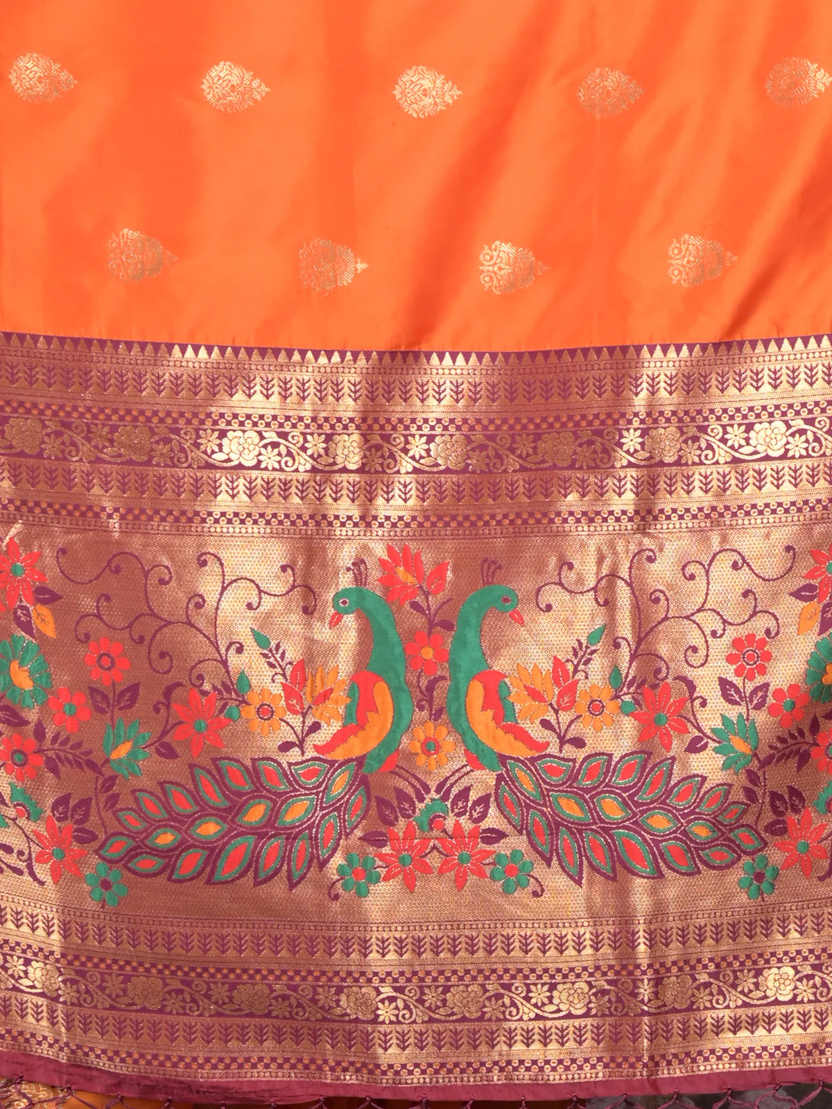 Odette Mustard Woven Silk Blend Saree With Unstitched Blouse For Women - Image 5