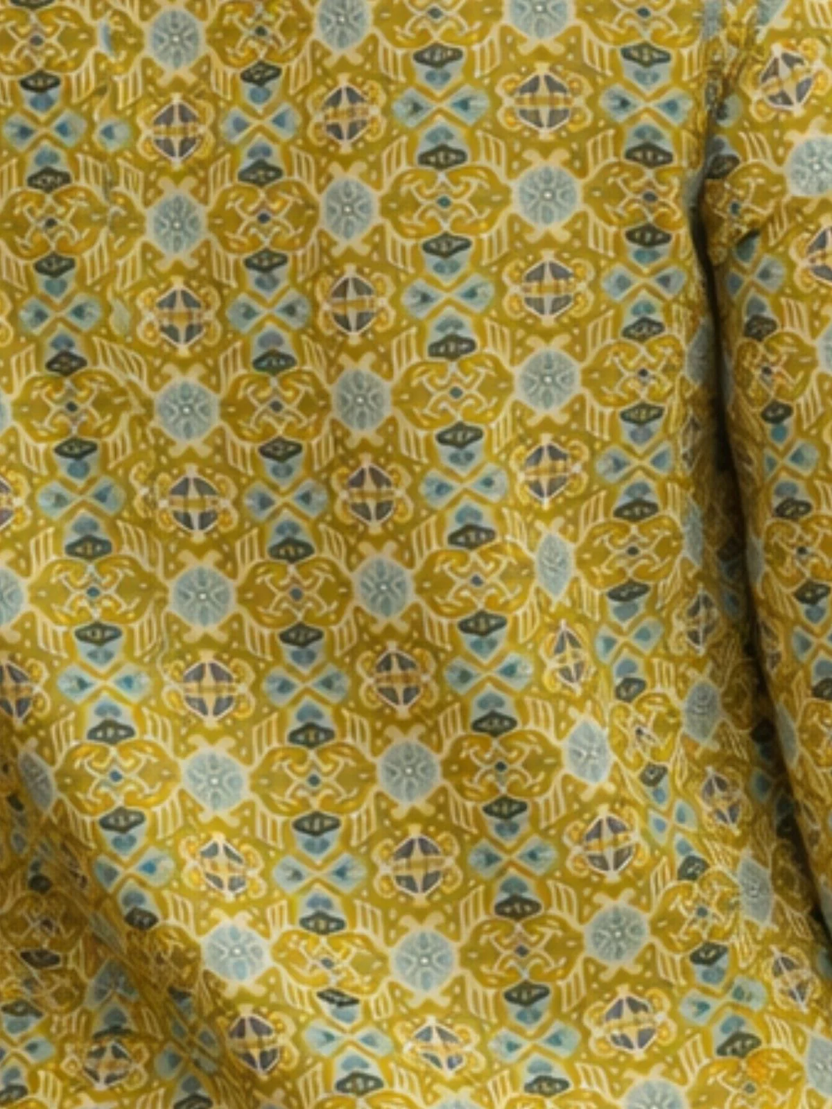 Odette Mustard Yellow Silk Blend Printed Solid Kurti For Women - Image 5