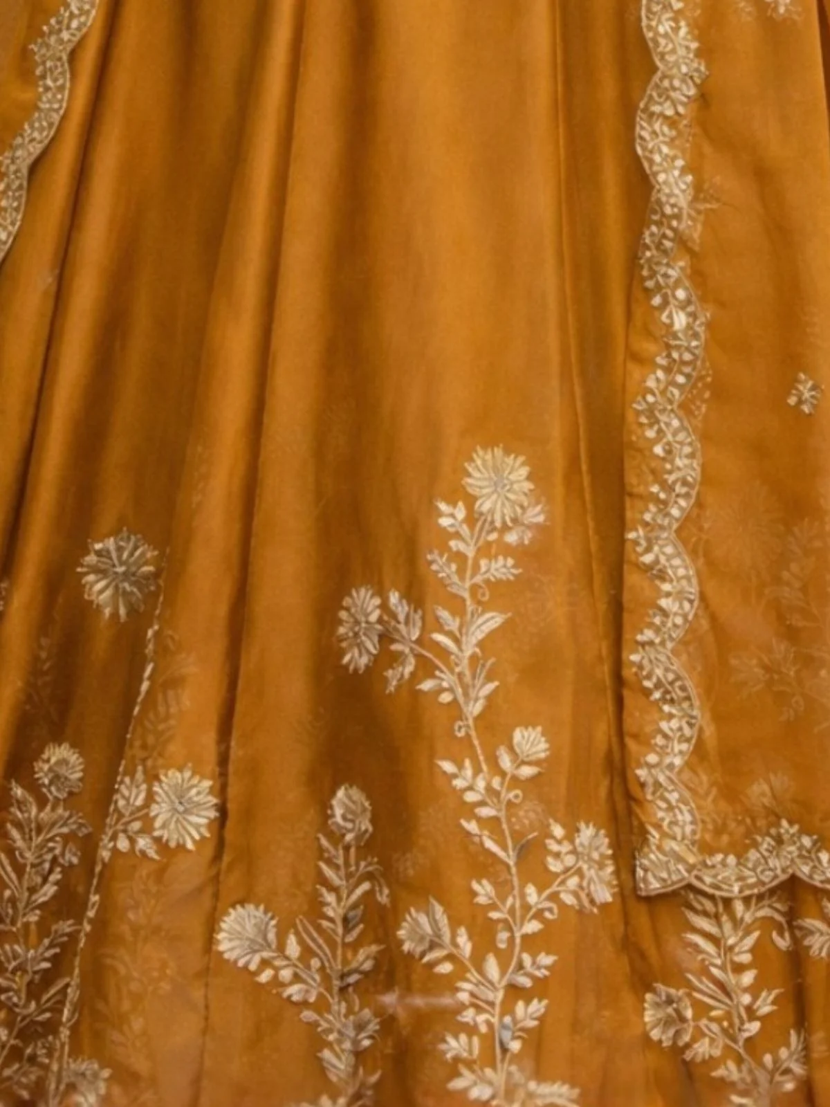 Odette Mustard Yellow Silk Embroidered Lehenga For Women - Image 5