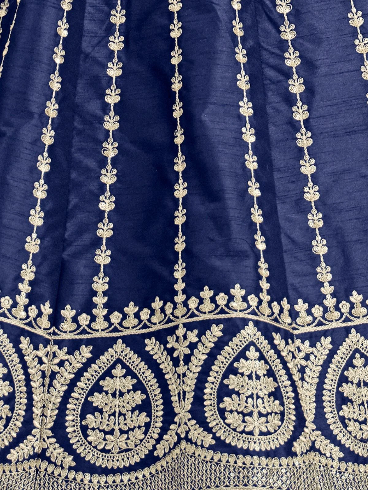 Odette Navy Blue Art Silk Embellished Semi-Stitched lehenga For Women - Image 5
